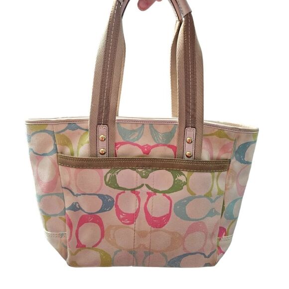 Coach Pastel Hampton Signature Scribble Shoulder Bag (Style No. 247) - Picture 2 of 14